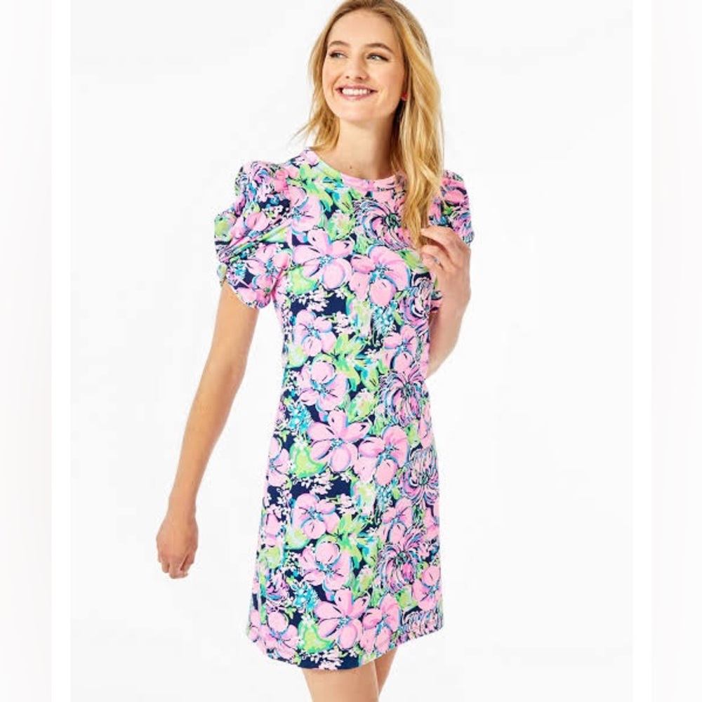 Lilly Pulitzer Anabella Dress High Tide Navy Tall Order Size Medium NWT